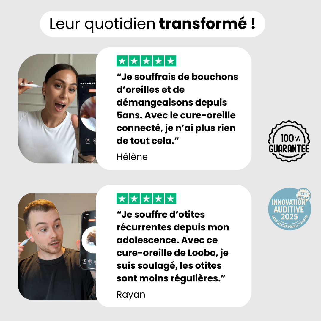 Cure-oreille Loobo One, otoscope à caméra avec détection IA du cérumen (vue 6)