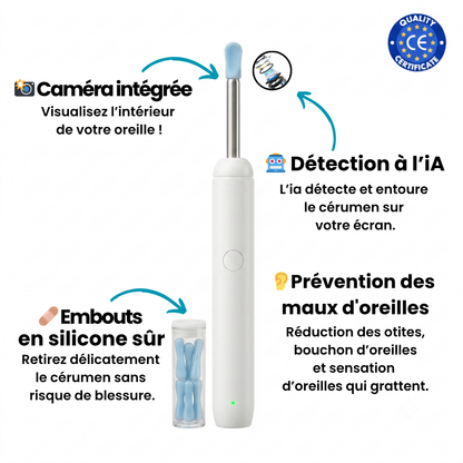 Cure-oreille Loobo 3, otoscope connecté avec détection IA du cérumen (vue 1)